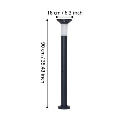 Eglo - LED Väli päikesepaneeliga valgusti anduriga 6xLED/0,03W/3,7V 1500 mAh IP44