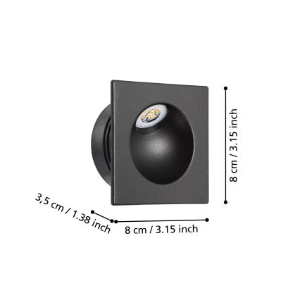 Eglo - LED Trepivalgusti LED/2W/230V 3000K must