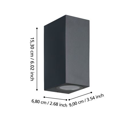 Eglo - LED Väli seinavalgusti 2xGU10/4,6W/230V IP44