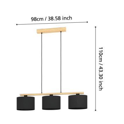 Eglo - Lühter 3xE27/40W/230V