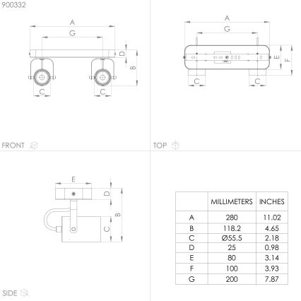 Eglo - LED Kohtvalgusti 2xGU10/3W/230V