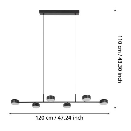 Eglo - LED Hämardatav lühter 6xLED/7W/230V