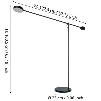 Eglo - LED Hämardatav puutetundlik põrandalamp LED/24W/230V