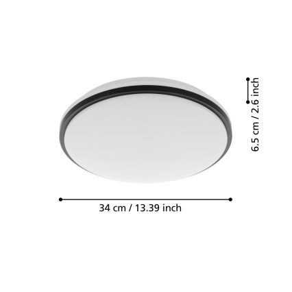 Eglo - LED Vannitoa laevalgusti LED/15,6W/230V IP44 must