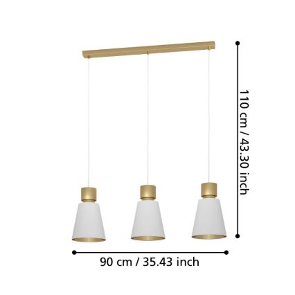 Eglo - Lühter 3xE27/40W/230V
