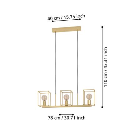 Eglo - Lühter 3xE27/40W/230V