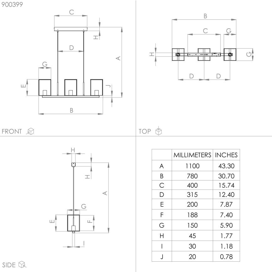 Eglo - Lühter 3xE27/40W/230V