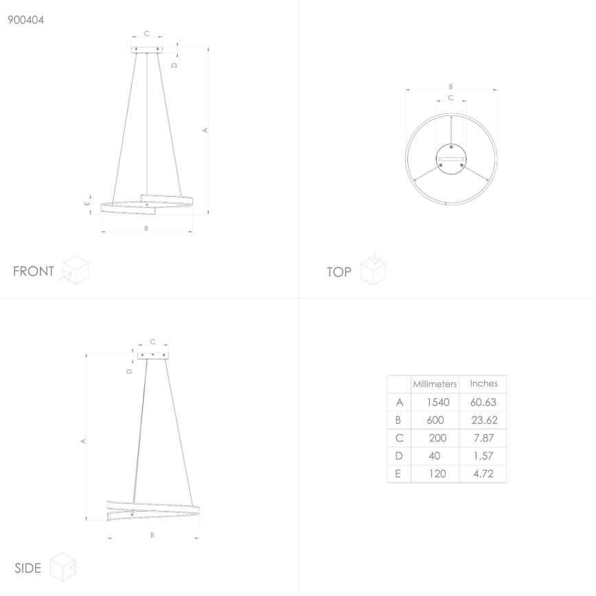 Eglo - LED Hämardatav lühter LED/42,5W/230V 3000-6500K