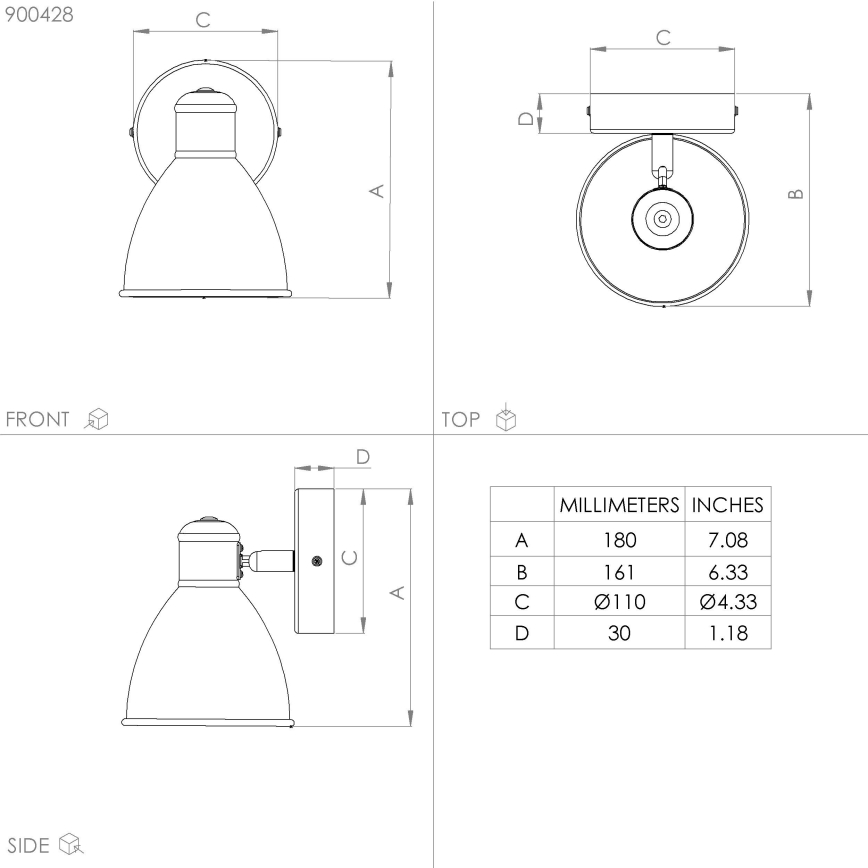 Eglo - LED Seinavalgusti vannituppa 1xGU10/3W/230V IP44