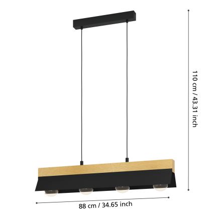 Eglo - Lühter 4xE27/40W/230V