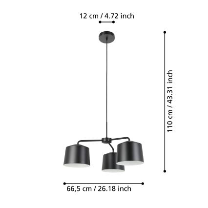 Eglo - Lühter 3xE27/40W/230V