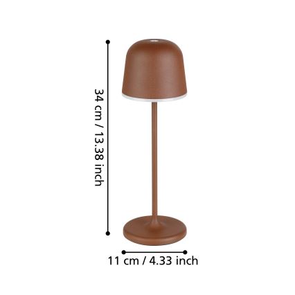 Eglo - LED Hämardatav väli laetav lamp LED/2,2W/5V 1800mAh pruun IP54