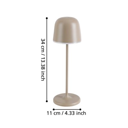 Eglo - LED Hämardatav väli laetav lamp LED/2,2W/5V 1800 mAh beež IP54