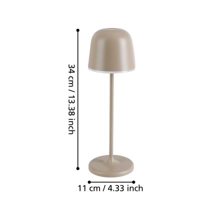 Eglo - LED Hämardatav väli laetav lamp LED/2,2W/5V 1800mAh beež IP54