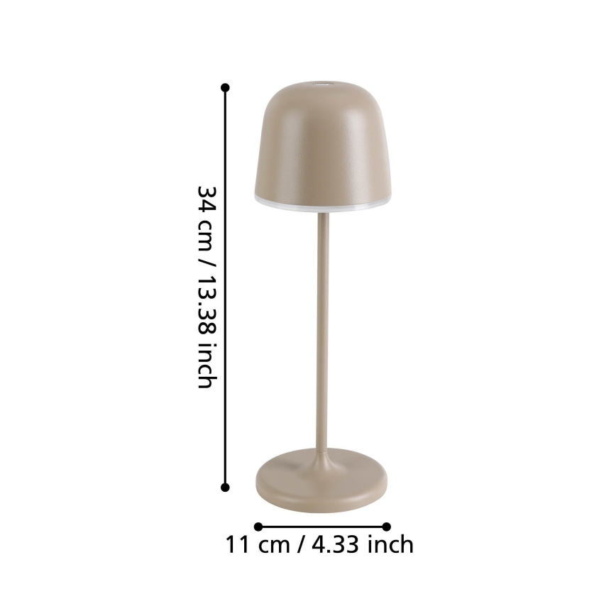 Eglo - LED Hämardatav väli laetav lamp LED/2,2W/5V 1800 mAh beež IP54