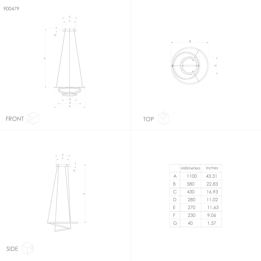 Eglo - LED Hämardatav lühter LED/43,2W/230V must