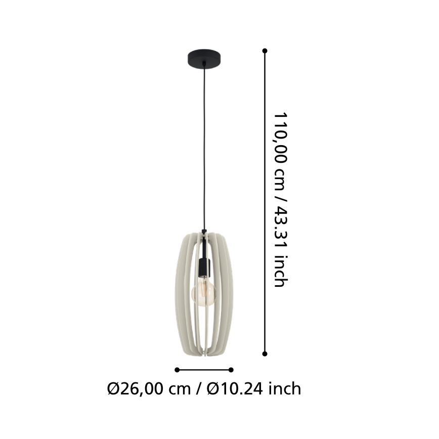 Eglo - Lühter 1xE27/40W/230V kreemikas