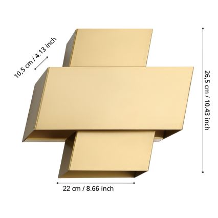 Eglo - Seinavalgusti 1xE27/40W/230V kuldne