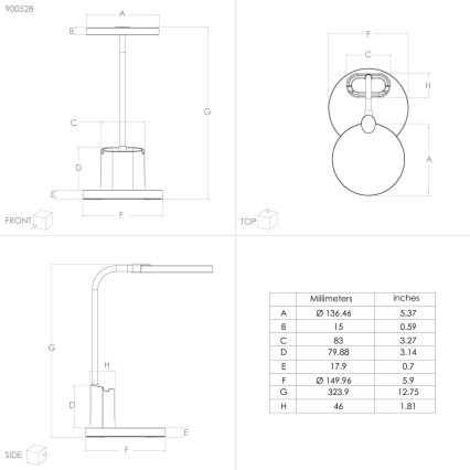 Eglo - LED Hämardatav laualamp LED/2,1W/5V 1500 mAh 3000-6500K must