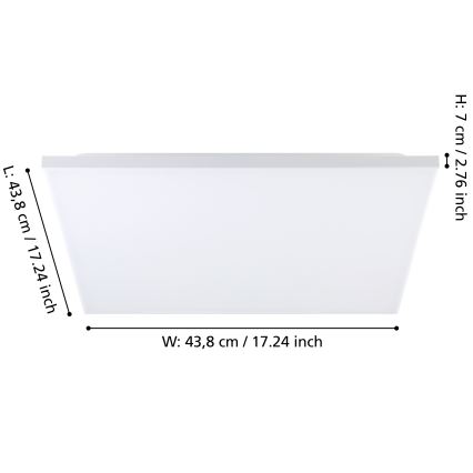 Eglo - LED RGBW Hämardatav laevalgusti LED/20,5W/230V 3000-6500K + kaugjuhtimispult