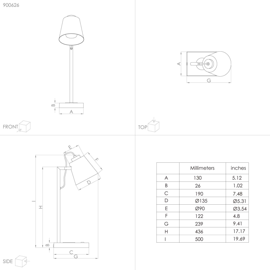 Eglo - LED Hämardatav lamp juhtmevaba laadijaga LED/5,5W/230V