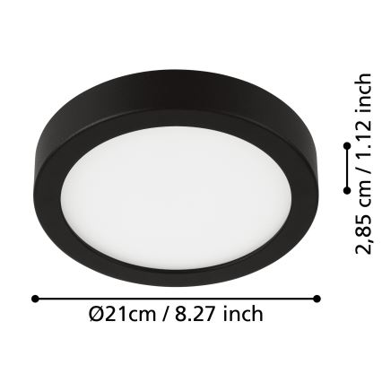 Eglo - LED Vannitoa laevalgusti LED/17W/230V IP44 must