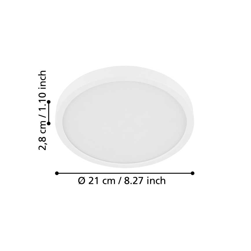Eglo - LED Laevalgusti vannituppa LED/17W/230V valge IP44
