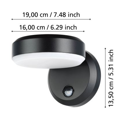 Eglo - LED Väli seinavalgusti koos anduriga LED/10,8/230V IP44