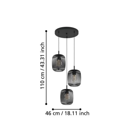 Eglo - Lühter 3xE27/40W/230V must