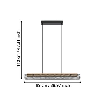 Eglo - LED RGBW Hämardatav lühter LED/34W/230V 2700-6500K