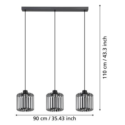 Eglo - LED RGBW Hämardatav lühter 3xLED/3,7W/230V 2700-6500K