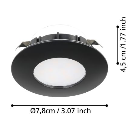 Eglo - KOMPLEKT 3x LED Süvistatav valgusti vannituppa PINEDA LED/4,9W/230V IP44
