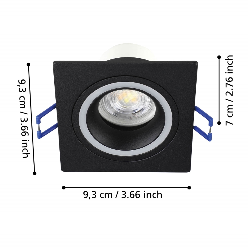 Eglo - LED RGBW Hämardatav süvistatav valgusti LED/4,7W/230V must