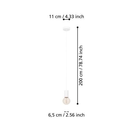 Eglo - Lühter 1xE27/40W/230V valge