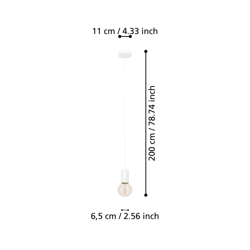 Eglo - Lühter 1xE27/40W/230V valge