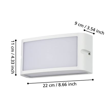 Eglo - LED Väli seinavalgusti LED/10,5W/230V valge IP54