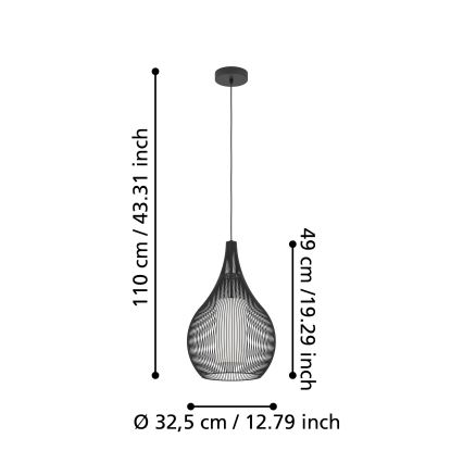 Eglo - Lühter 1xE27/40W/230V valge