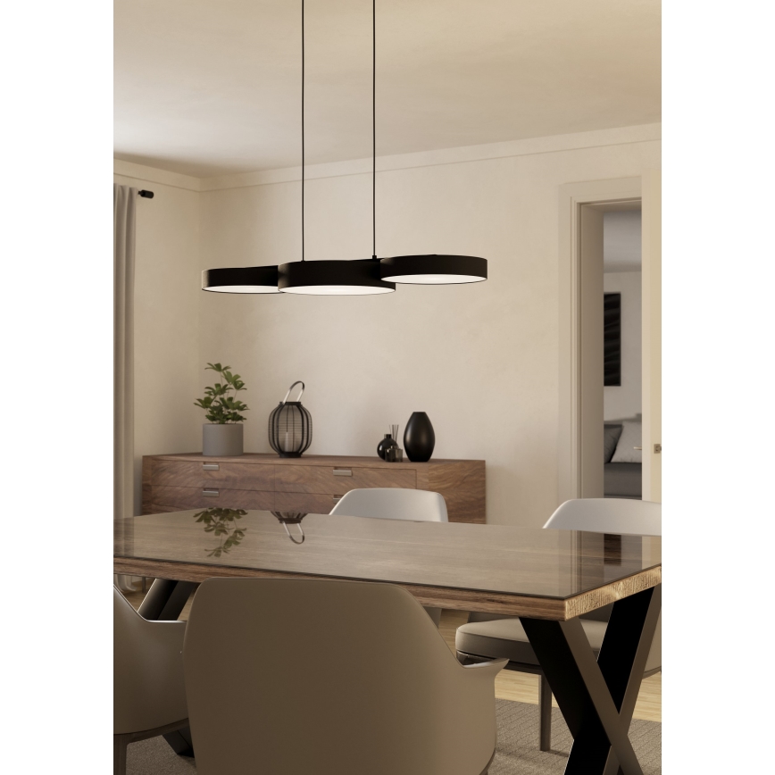Eglo - LED RGBW Hämardatav lühter 3xLED/7,5W/230V 2700-6500K must