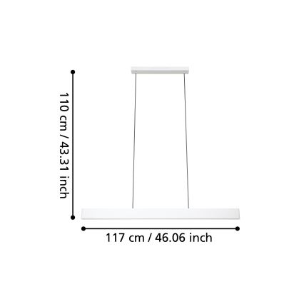 Eglo - LED RGBW Hämardatav lühter LED/38W/230V 2700-6500K valge