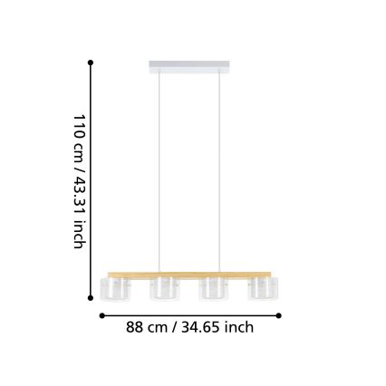 Eglo - LED RGBW Hämardatav lühter 4xLED/3,7W/230V 2700-6500K
