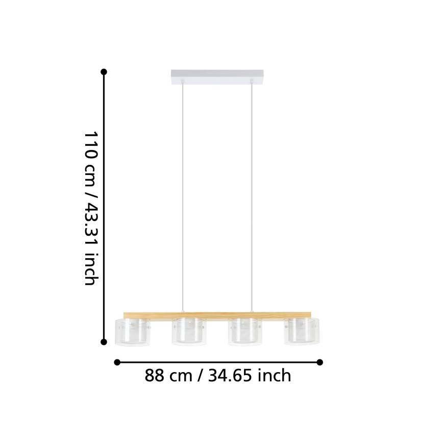 Eglo - LED RGBW Hämardatav lühter 4xLED/3,7W/230V 2700-6500K