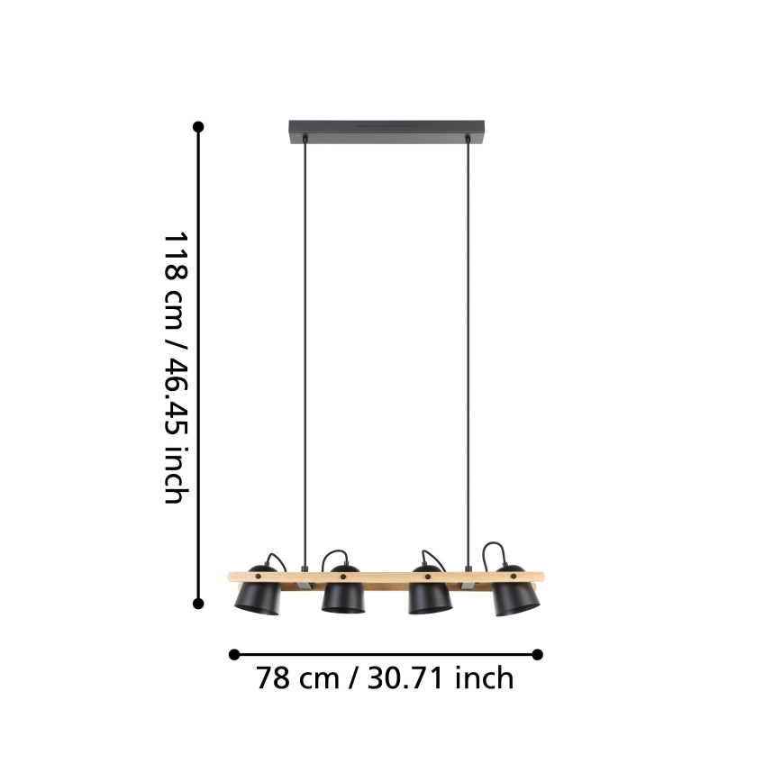 Eglo - LED RGBW Hämardatav lühter 4xLED/3,7W/230V 2700-6500K