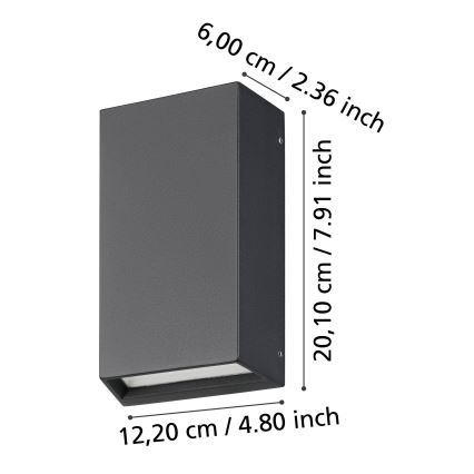 Eglo - LED Väli seinavalgusti 2xLED/5W/230V IP65