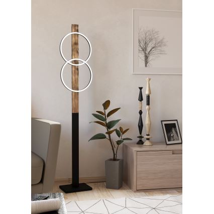 Eglo - LED Põrandalamp 2xLED/12W/230V 3000K pruun/must