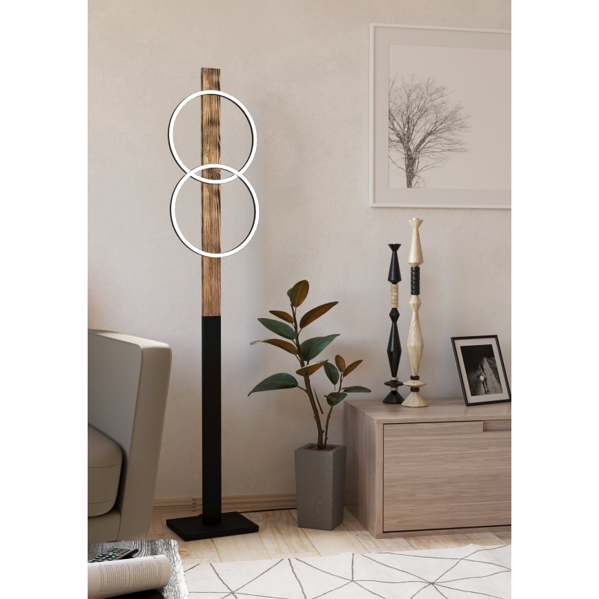Eglo - LED Põrandalamp 2xLED/12W/230V 3000K pruun/must