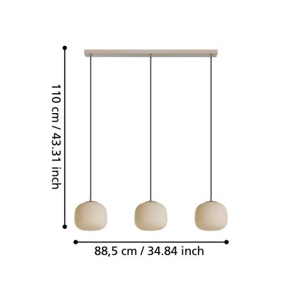 Eglo - Lühter 3xE27/40W/230V