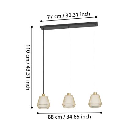 Eglo - Lühter 3xE27/40W/230V