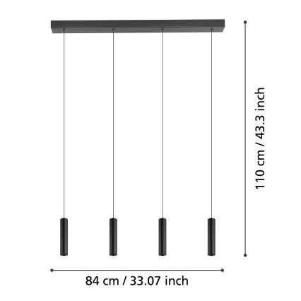 Eglo - LED Hämardatav lühter 4xLED/5,4W/230V