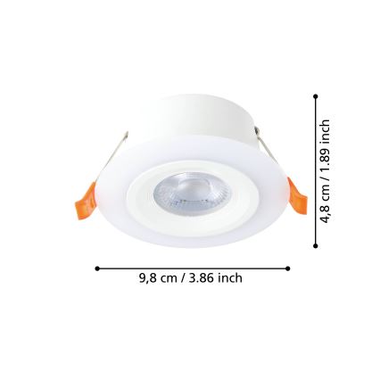 Eglo - KOMPLEKT 3x LED Süvistatav valgusti 3xLED/4,8W/230V valge