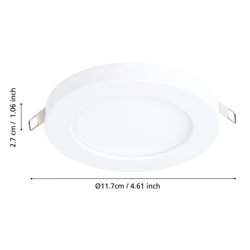 Eglo - LED laesse paigaldatav valgusti 5,5 W / 230 V / 3000 K, valge, läbimõõt 11,7 cm
